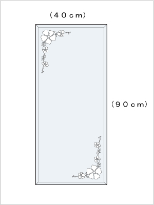 花柄1 W400×H900(面取り) 図面
