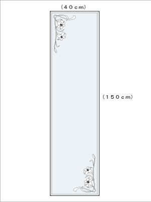 ユリ W400×H1500(面取り) 図面