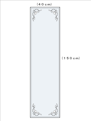 バラ3 W400×H1500(面取り) 図面