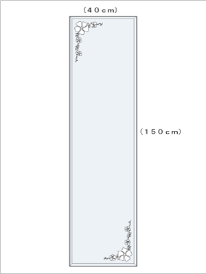 花柄1 W400×H1500(面取り) 図面