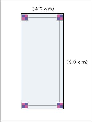 ファンタジー(ヴァイオレット) W400×H900【飛散防止・壁掛け用】 図面