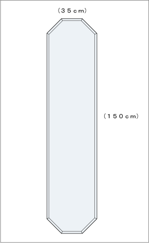 柄なし 八角形 W350×H1500(面取り) 図面