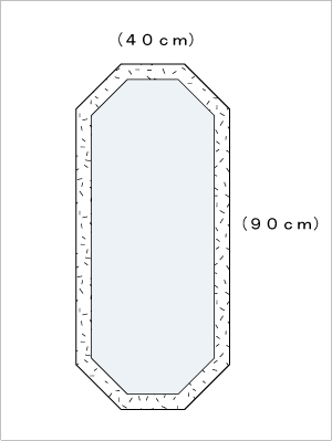 煌(きらめき) 八角形 W400×H900【壁掛け用】 図面