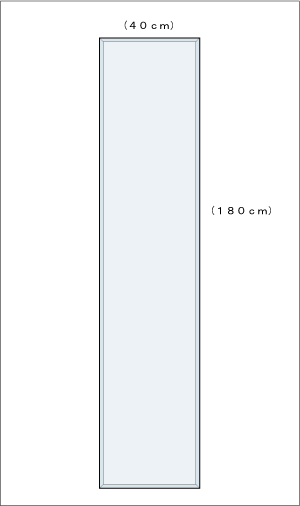 柄なし W400×H1800(面取り) 図面