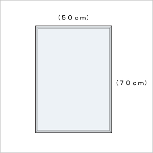 柄なし W500×H700(面取り)【壁掛け用】 図面